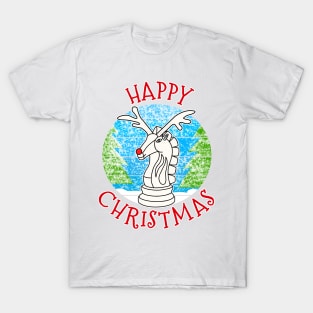 Christmas Chess Player Knight Rudolf The Reindeer T-Shirt